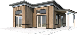 تصميم ثلاثي الأبعاد لمنزل عصري خشبي
