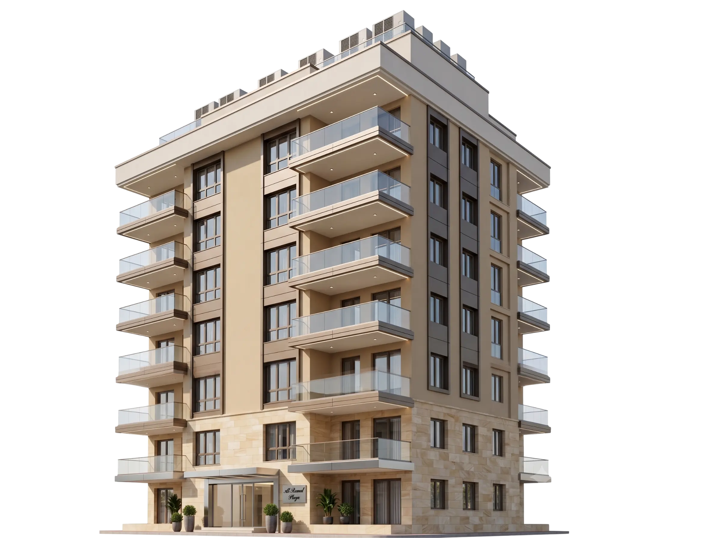 مبنى سكني عصري متعدد الطوابق